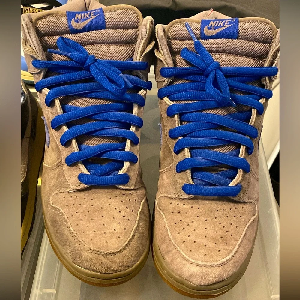 🔥🏋🏻‍♂️ VTG 2003 NIKE DUNK SB HIGH “IRON” Blue/Grey Suede Men’s 9.5 🏋🏻‍♂️🔥 - Picture 2 of 6